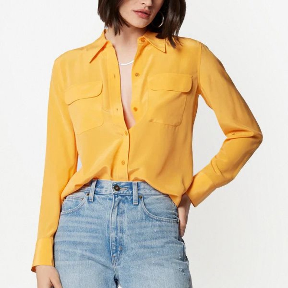 Equipment Signature Silk Blouse Sunflower Yellow